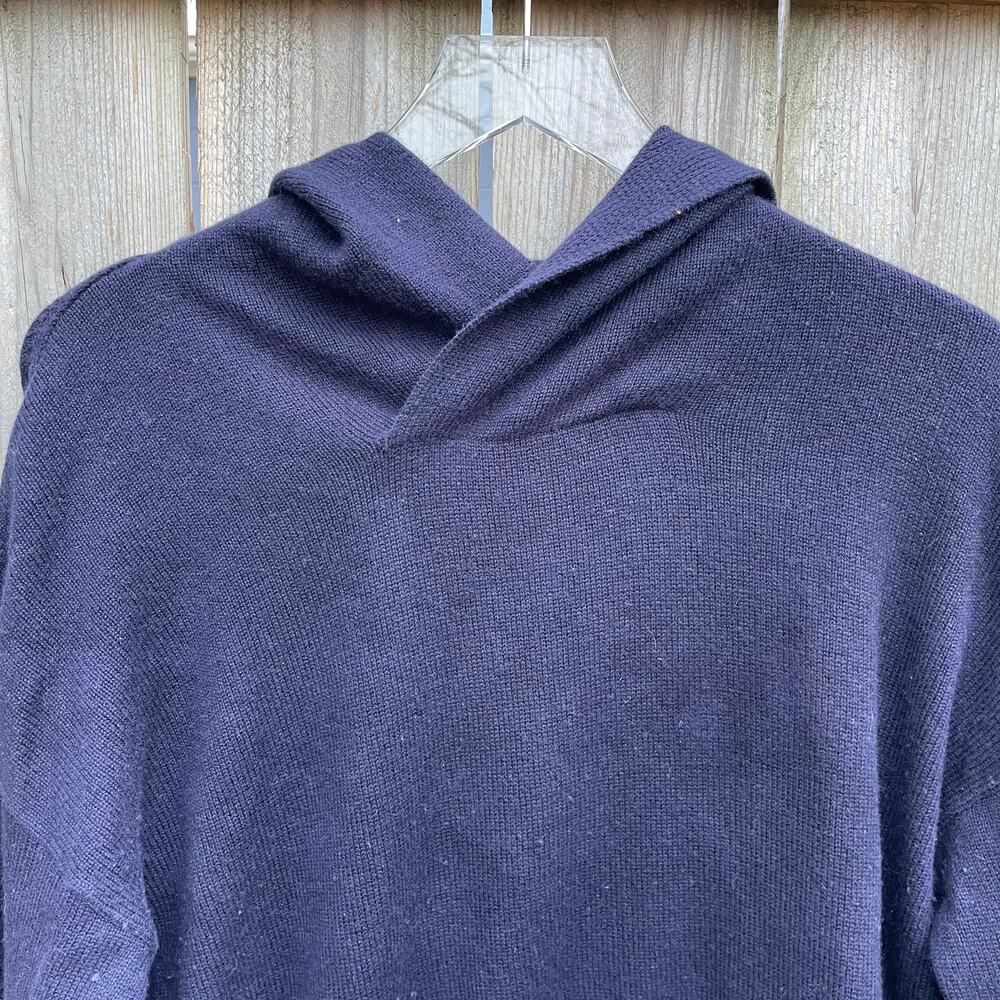 Vince Sweater Knit Hoodie Casual Pullover Blue Size Medium Cashmere - Picture 3 of 7